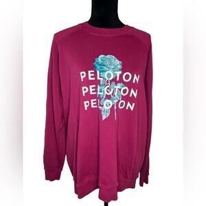 PELOTON EVERYDAY OVERSIZED CREWNECK SWEATERSHIRT WOMENS SIZE LARGE PINK